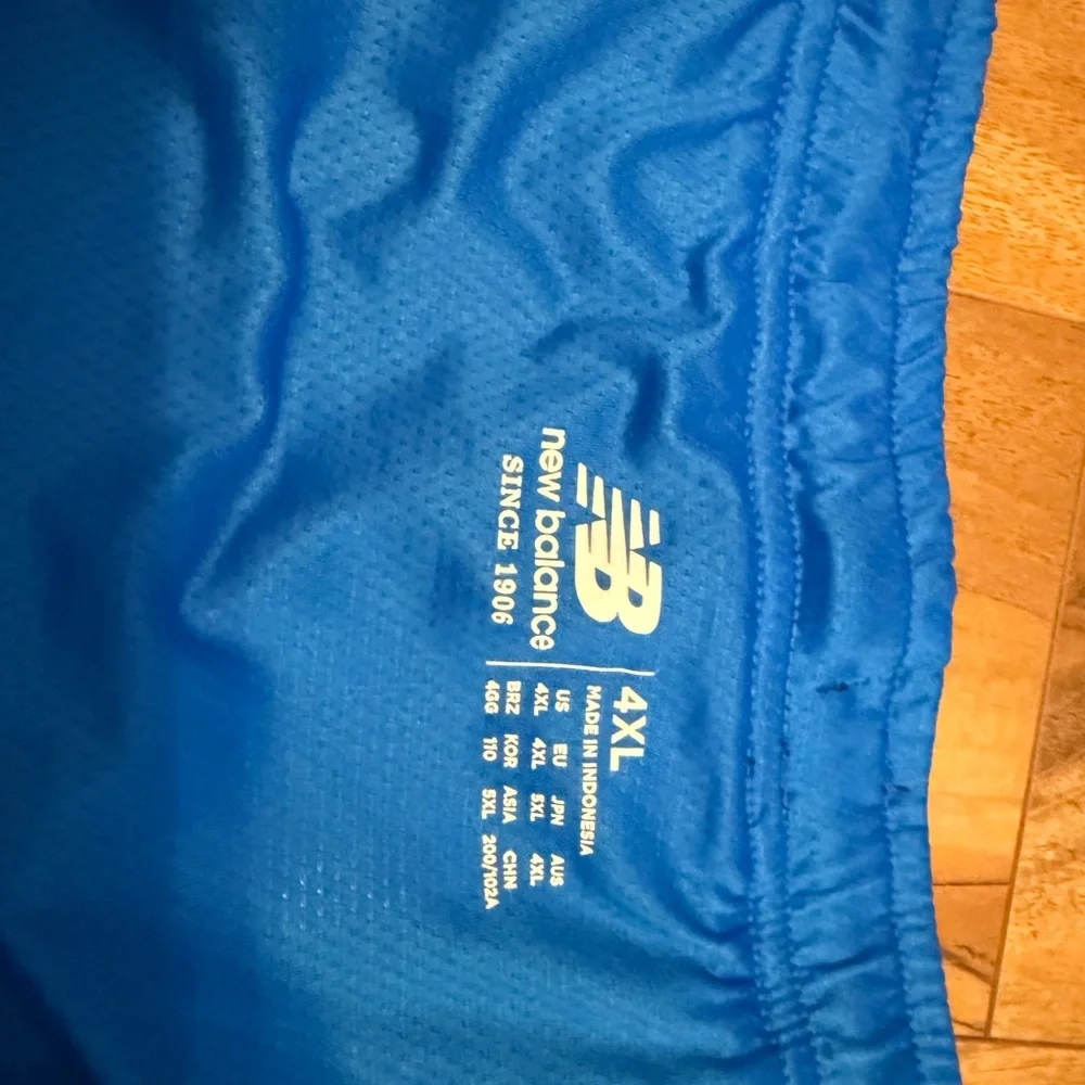New Balance Men's Black and Blue Athletic Shorts